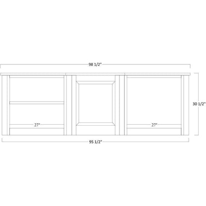 QW Amish Lexington Office Partner Desk & Three-Piece Hutch - 450C-LEX-321-317-GLD