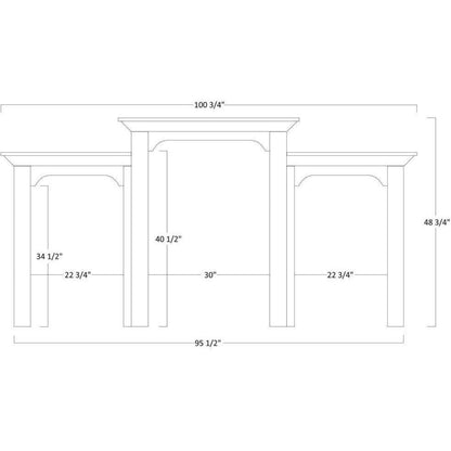 QW Amish Lexington Office Partner Desk & Three-Piece Hutch - 450C-LEX-321-317-GLD