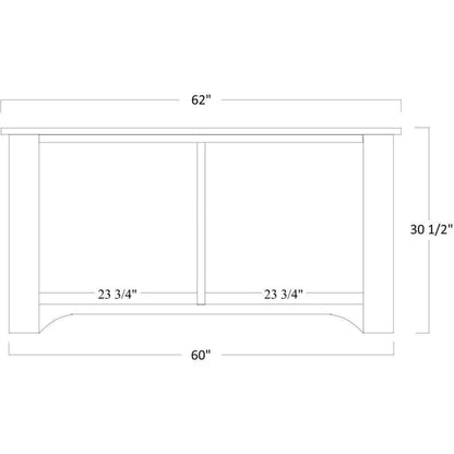 QW Amish Lincoln Office Double Door Base & Bookshelf Hutch - 450C-LIN-510-515