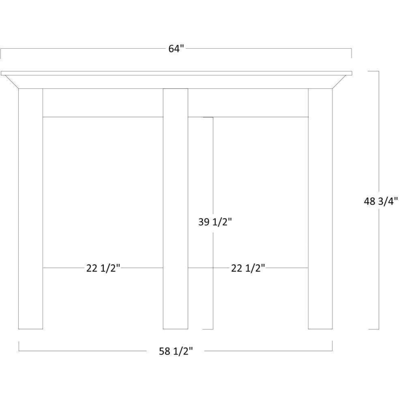 QW Amish Lincoln Office Double Door Base & Bookshelf Hutch - 450C-LIN-510-515