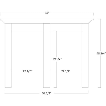 QW Amish Lincoln Office Double Door Base & Bookshelf Hutch - 450C-LIN-510-515
