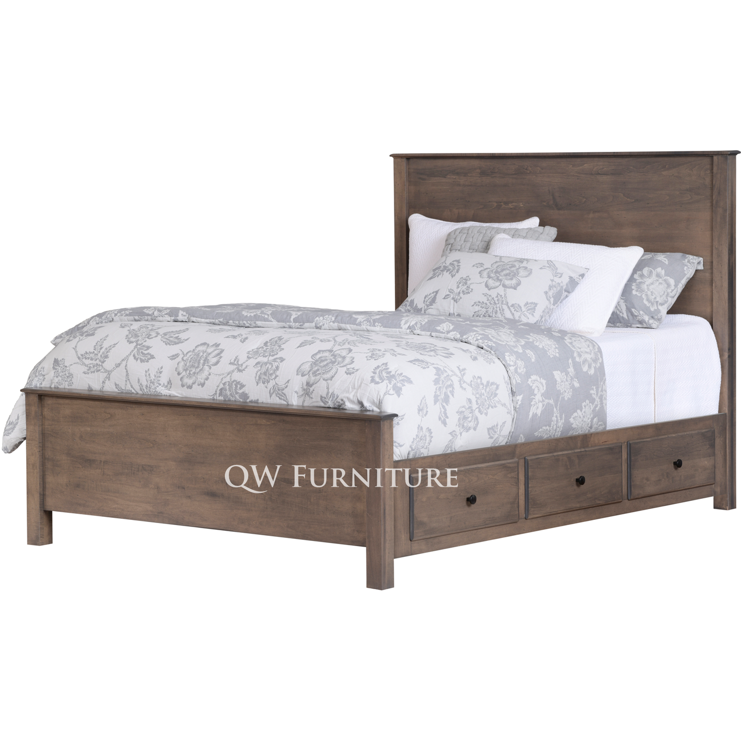 QW Amish Lodge Slab 6 Drawer Storage Bed - 857W-LOD-622-QN