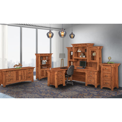 QW Amish Manitoba L-Shape Desk with Optional Hutch - 126N-MAD7288CD