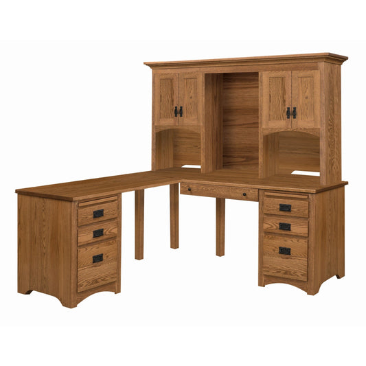 QW Amish Mission Loft Corner Desk w/ Optional Hutch - 109L-MCD