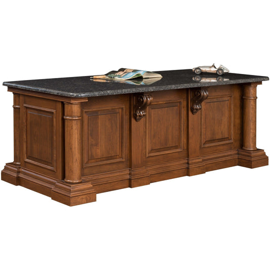QW Amish Paris Office Executive Desk with Optional Granite Top