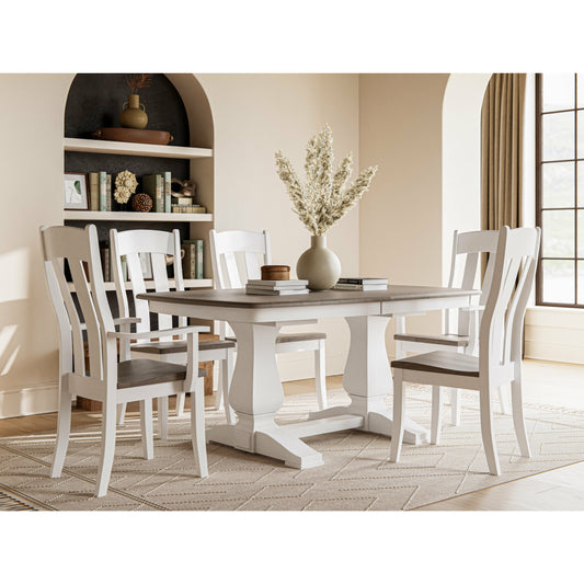 QW Amish Stacy Double Pedestal Table - 118K-STACY-DOUBLE