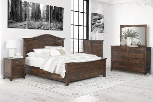 QW Amish Teton 5pc Set w/ Storage Bed - 857W-TETON-STORAGE-5PC-QN