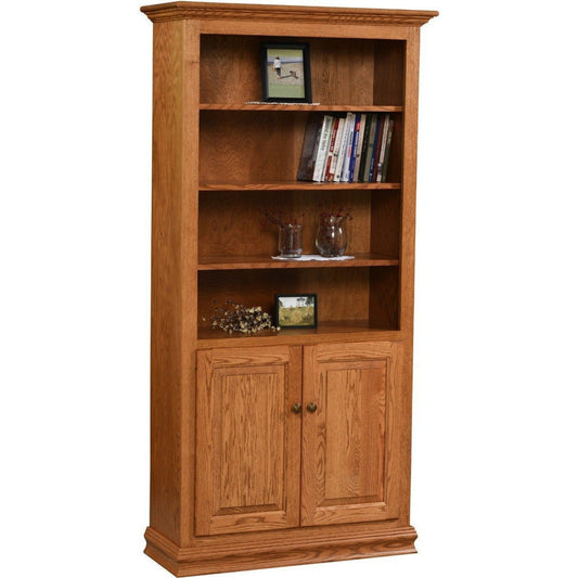 QW Amish Traditional Bookcase with Doors 36x72 - 184O-TR-3672-D