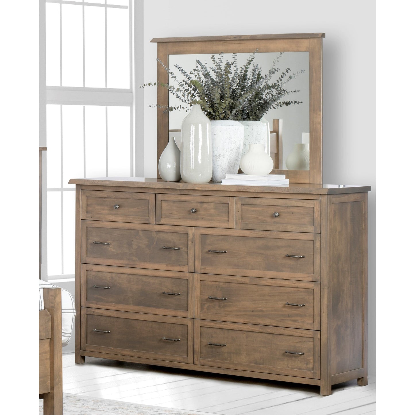 QW Amish Tuscany Live Edge Dresser with Optional Mirror - 857W-TUS-311-DR