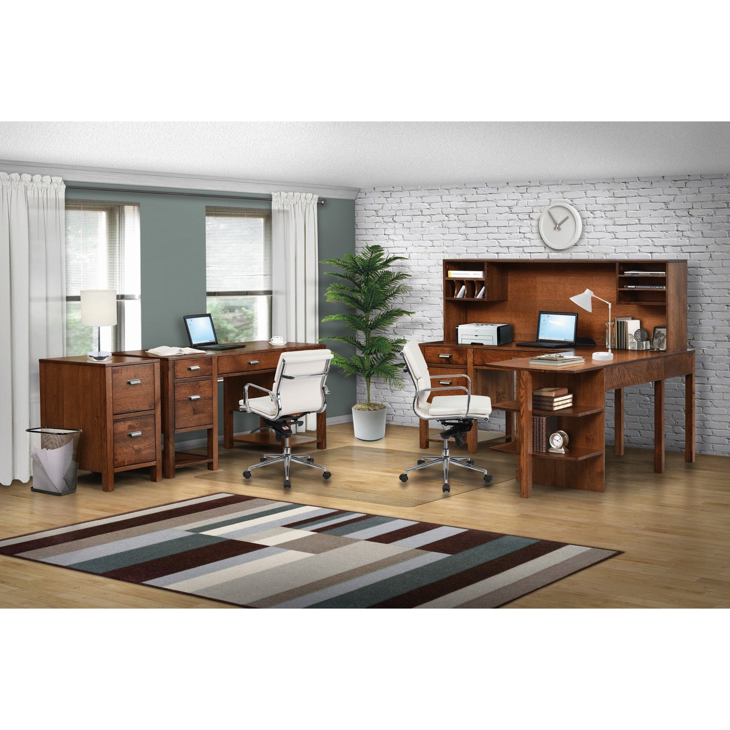 QW Amish Wakefield L Desk w/ Optional Hutch - 109L-W600D