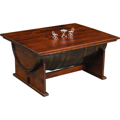 QW Amish Whiskey Barrel Lift Top Coffee Table - 186V-126