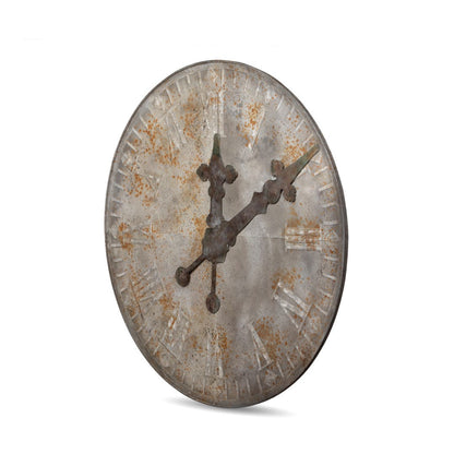 Park Hill Collection State Capitol Clock Face Relic - Stunning Distressed Rust Iron Wall Art for Unique Home Decor - EWR80952