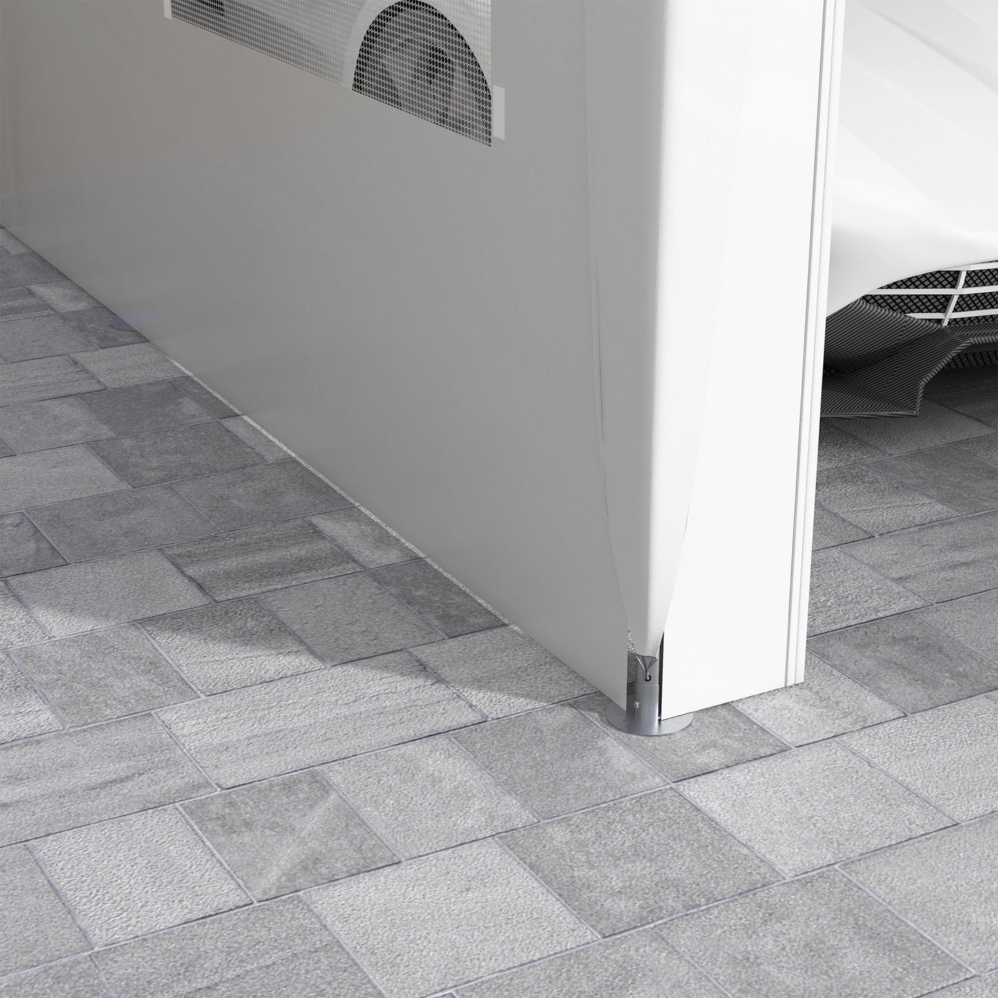 10' x 20' Heavy Duty Portable Garage with 4 Mesh Windows & 2 Doors, White - 84C-523V00WT