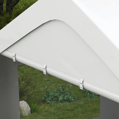 10' x 20' Heavy Duty Portable Garage with 4 Mesh Windows & 2 Doors, White - 84C-523V00WT