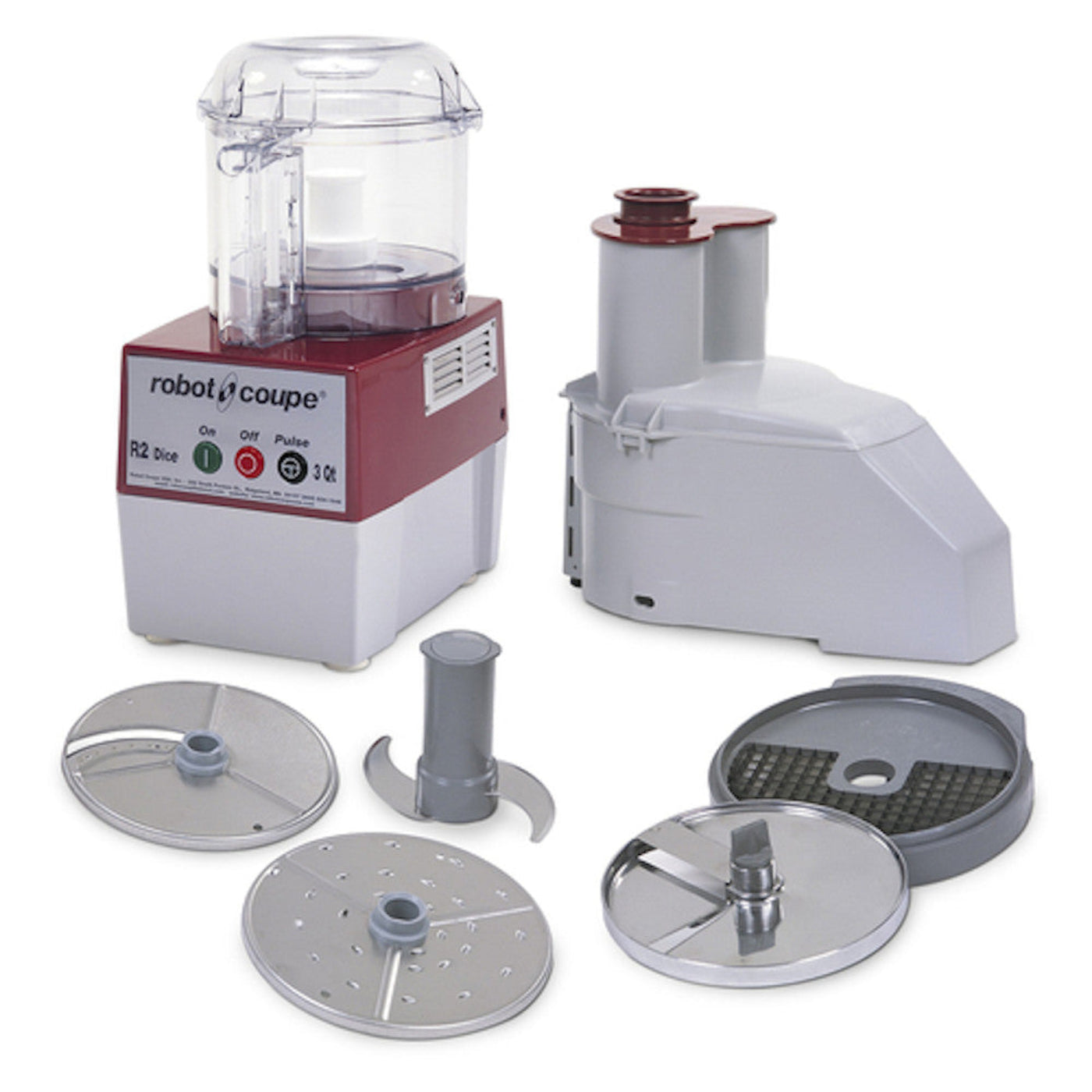 Robot Coupe R2CLRDICE Combination Continuous Feed Food Processor / Dicer with 3 Qt. Clear Bowl - RCR2CLRDICE