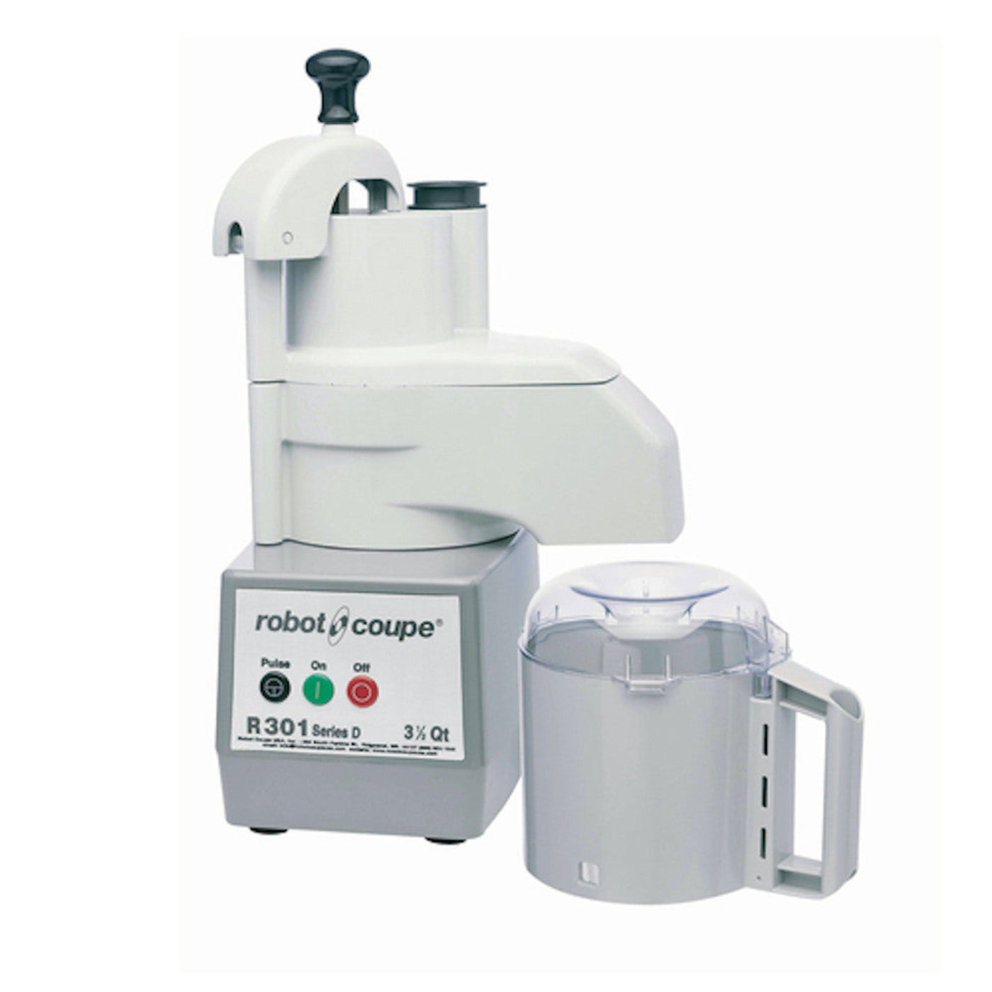 Robot Coupe R301 Combination Continuous Feed Food Processor with 3.5 Qt. Gray Bowl - RCR301