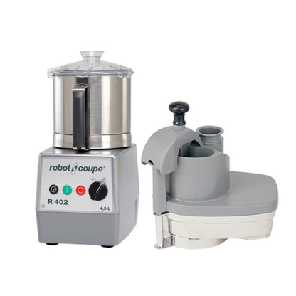 Robot Coupe R402A Combination Continuous Feed Food Processor with 4.5 Qt. Stainless Steel Bowl - RCR402