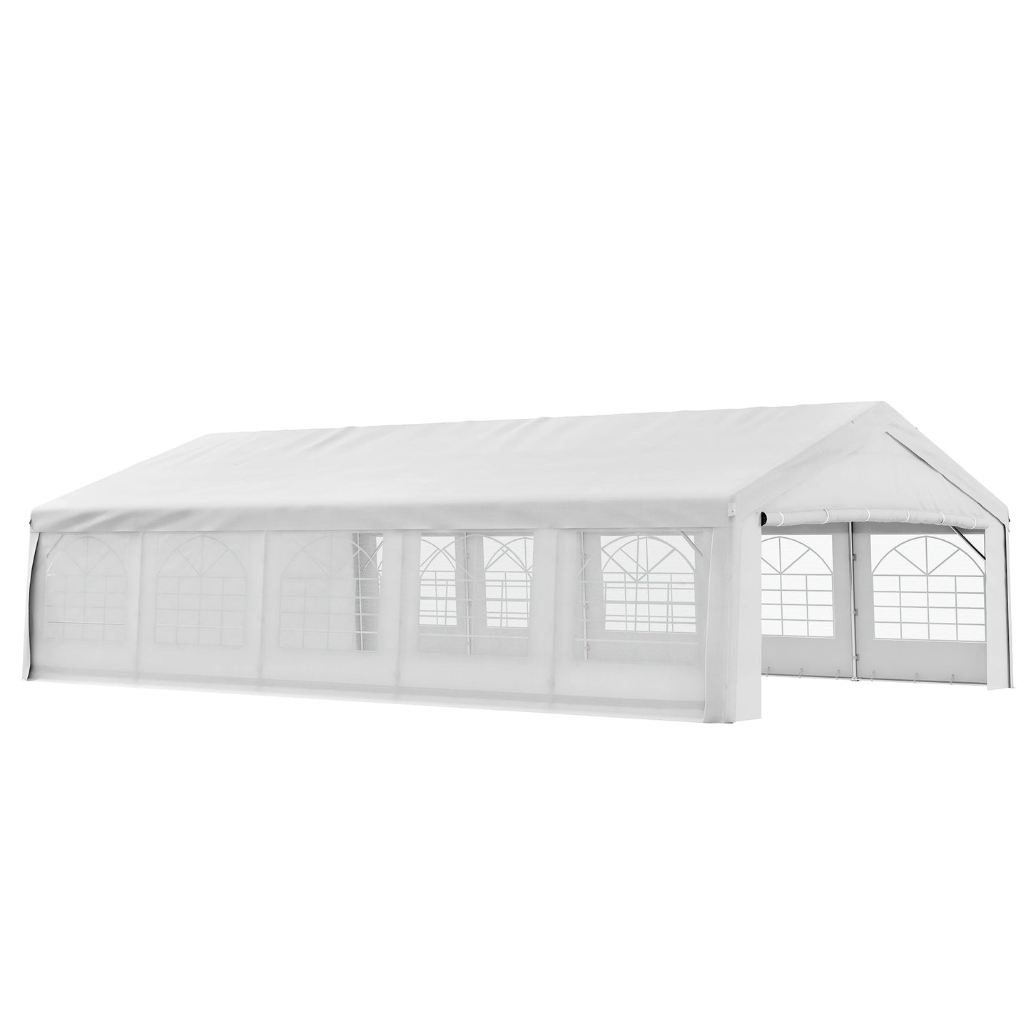 Outsunny 20' x 32' Heavy Duty Party Tent with Removable Sidewalls & Double Doors, White - 100110-047W