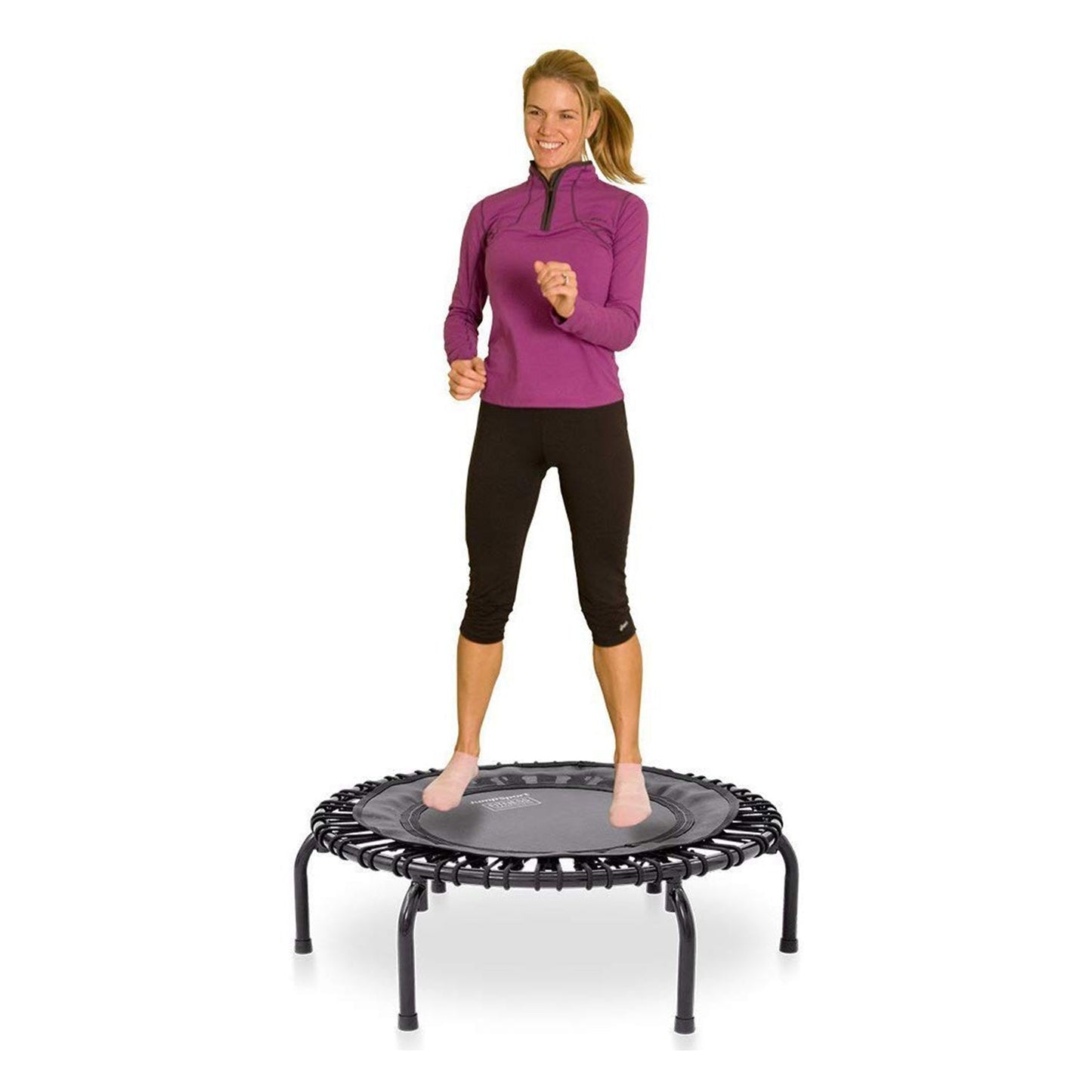 Disc-O-Bed JumpSport 350 Indoor 39-Inch Mini Trampoline and Handle Bar Accessory, Black - 250101