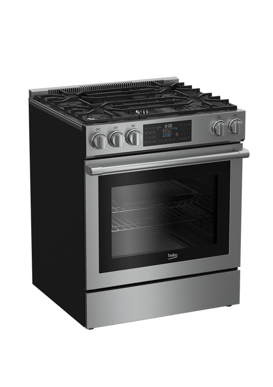 BEKO SLGR30530SS 30" Stainless Steel Slide-In Gas Range Stainless