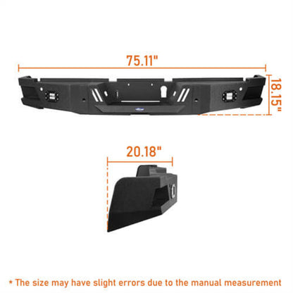 Hooke Road HR Rear Bumper w/ LED Floodlights(19-24 Ram 2500 3500) - HE.6304