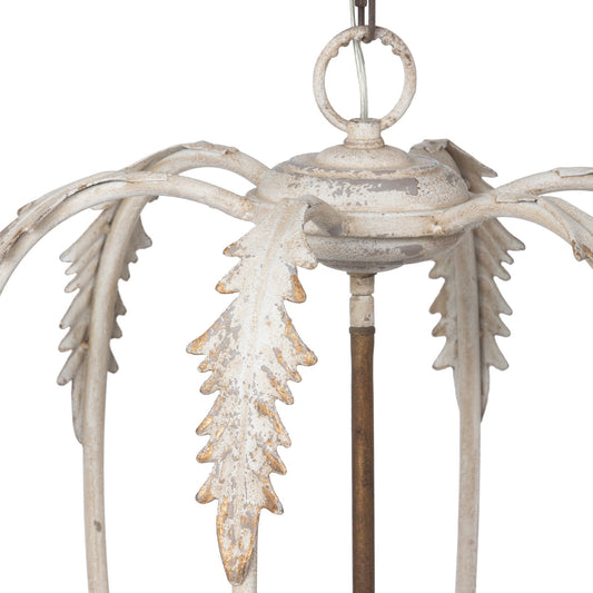 Park Hill Collection Gilded Folles Chandelier - Elegant Teardrop Design in White & Bronze, Perfect for Any Space Decor - ELH26163