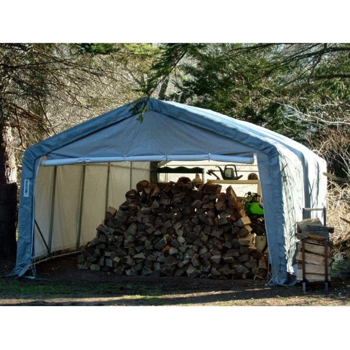 Rhino Shelter Storage Shed 12’W x 12’L x 8’H (House Style) - SH121208HGN