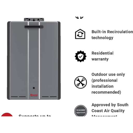 Rinnai SE+ Series 11 GPM Outdoor Condensing Tankless Water Heater, NG