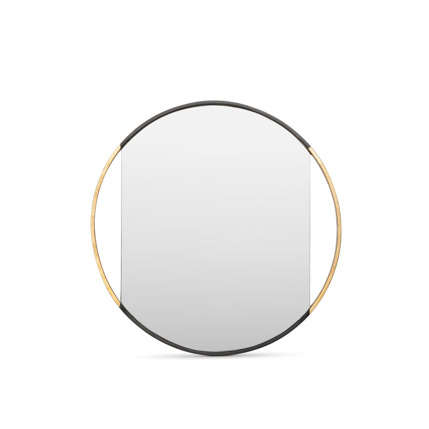 Park Hill Collection Clark Geometric Round Mirror with Antique Gold Rim - Elevate Your Modern Home Décor Today! - EWI20236