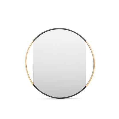 Park Hill Collection Clark Geometric Round Mirror with Antique Gold Rim - Elevate Your Modern Home Décor Today! - EWI20236