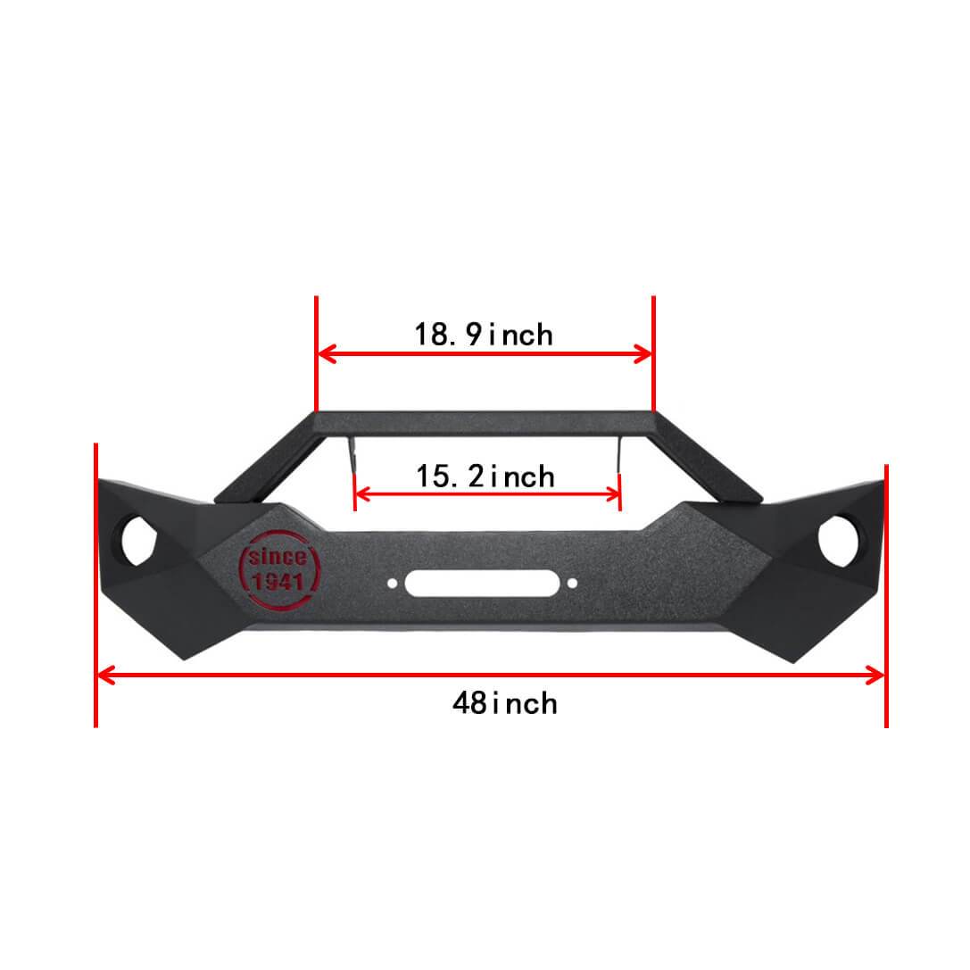 Hooke Road Rock Crawler Stubby Front Bumper & Different Trail Rear Bumper w/Tire Carrier Combo(07-18 Jeep Wrangler JK JKU) - HE.2055+HE.2028A+HE.2028B