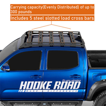 Roof Rack Top Carrier for 2005-2023 Toyota Tacoma Double Cab - Hooke Road - HE.4224-S