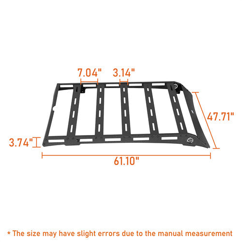 Roof Rack Top Carrier for 2005-2023 Toyota Tacoma Double Cab - Hooke Road - HE.4224-S