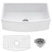 Ruvati 33 inch Fireclay White Farmhouse Kitchen Sink Curved Apron-Front Single Bowl - RVL2398WH