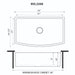 Ruvati 33 inch Fireclay White Farmhouse Kitchen Sink Curved Apron-Front Single Bowl - RVL2398WH