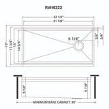 Ruvati Dual Tier 45-inch Workstation Two-Tiered Ledge Kitchen Sink Undermount 16 Gauge Stainless Steel - RVH8333