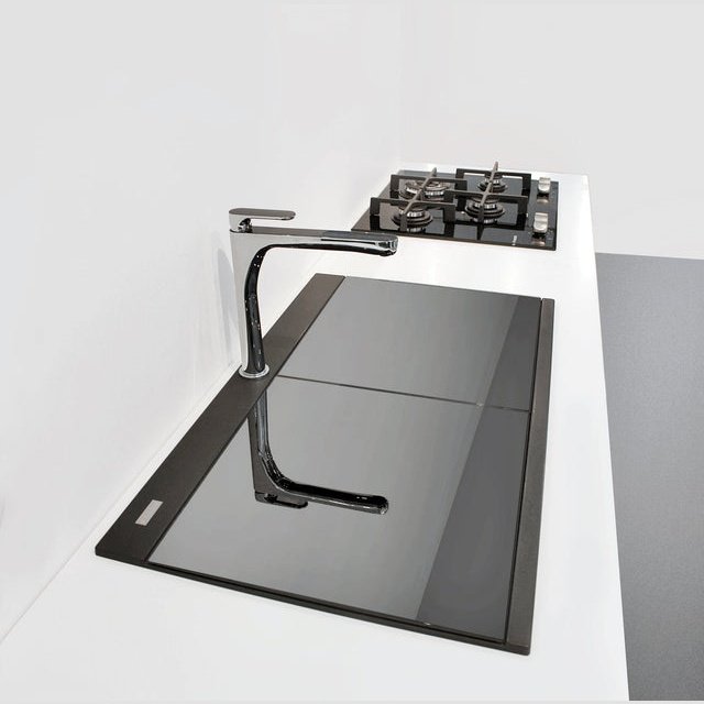 Ruvati epiGranite 34" epiGranite Topmount Workstation Ledge Granite Composite Kitchen Sink - Midnight Black - RVG1350BK