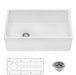 Ruvati Fiamma 30-inch Fireclay Farmhouse Offset Drain Kitchen Sink Single Bowl White – Left Drain - RVL2018WL