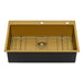 Ruvati Terraza 33 x 22 inch Satin Brass Matte Gold Stainless Steel Drop-in Topmount Kitchen Sink Single Bowl - RVH5005GG