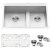 Ruvati Tirana 33" Drop-In Low Platform-Divide Zero Radius 60/40 Double Bowl 16 Gauge Topmount Kitchen Sink - RVH8059