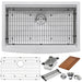 Ruvati Verona 33" Apron Front Workstation Farmhouse Kitchen Sink 16 Gauge Stainless Steel Single Bowl - RVH9200