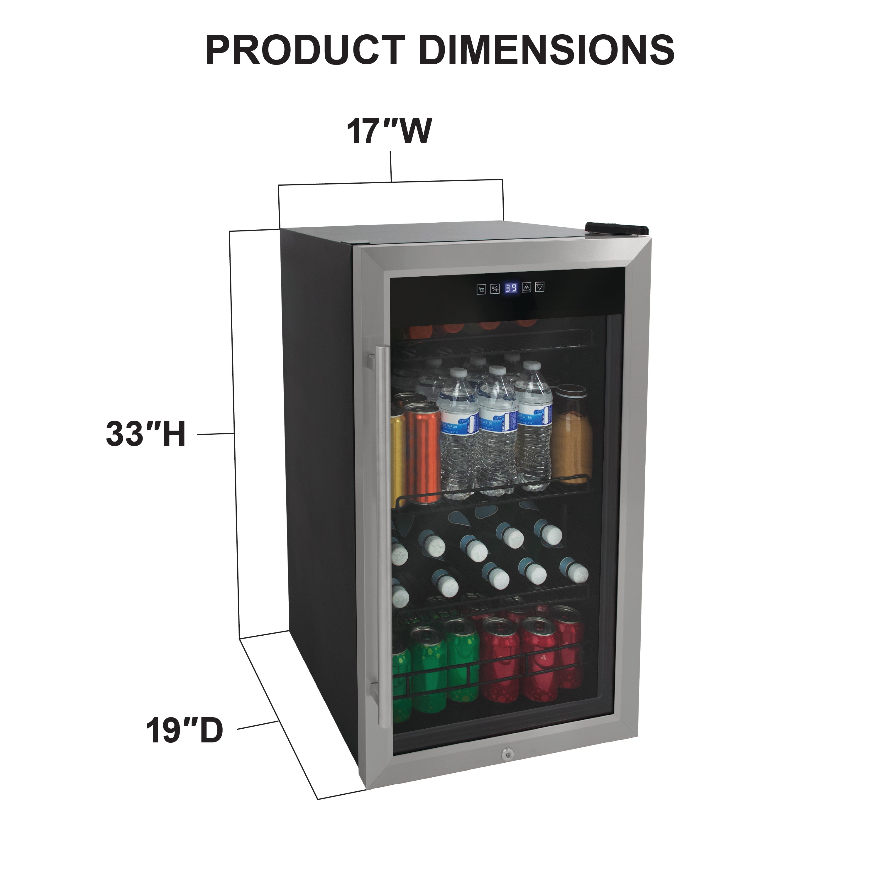 Vinotemp Beverage Center, 108 Can Capacity, in Stainless Steel - VTBC108L01SS