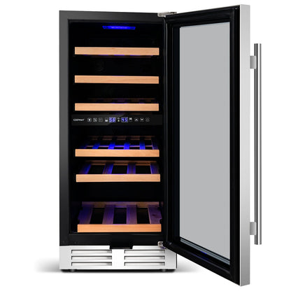 Costway Wine Cooler with Temperature Memory Dual Zone 30-Bottle Capacity New - FP10125US-SL