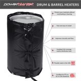 Powerblanket 55 Gallon Insulated Drum Heater 100°F Fixed New - BH55RR-100