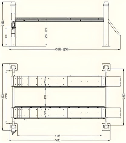 Katool Heavy Duty 4-Post Alignment Lift 15,000lbs (Rolling Jack Included) - KT-4H150
