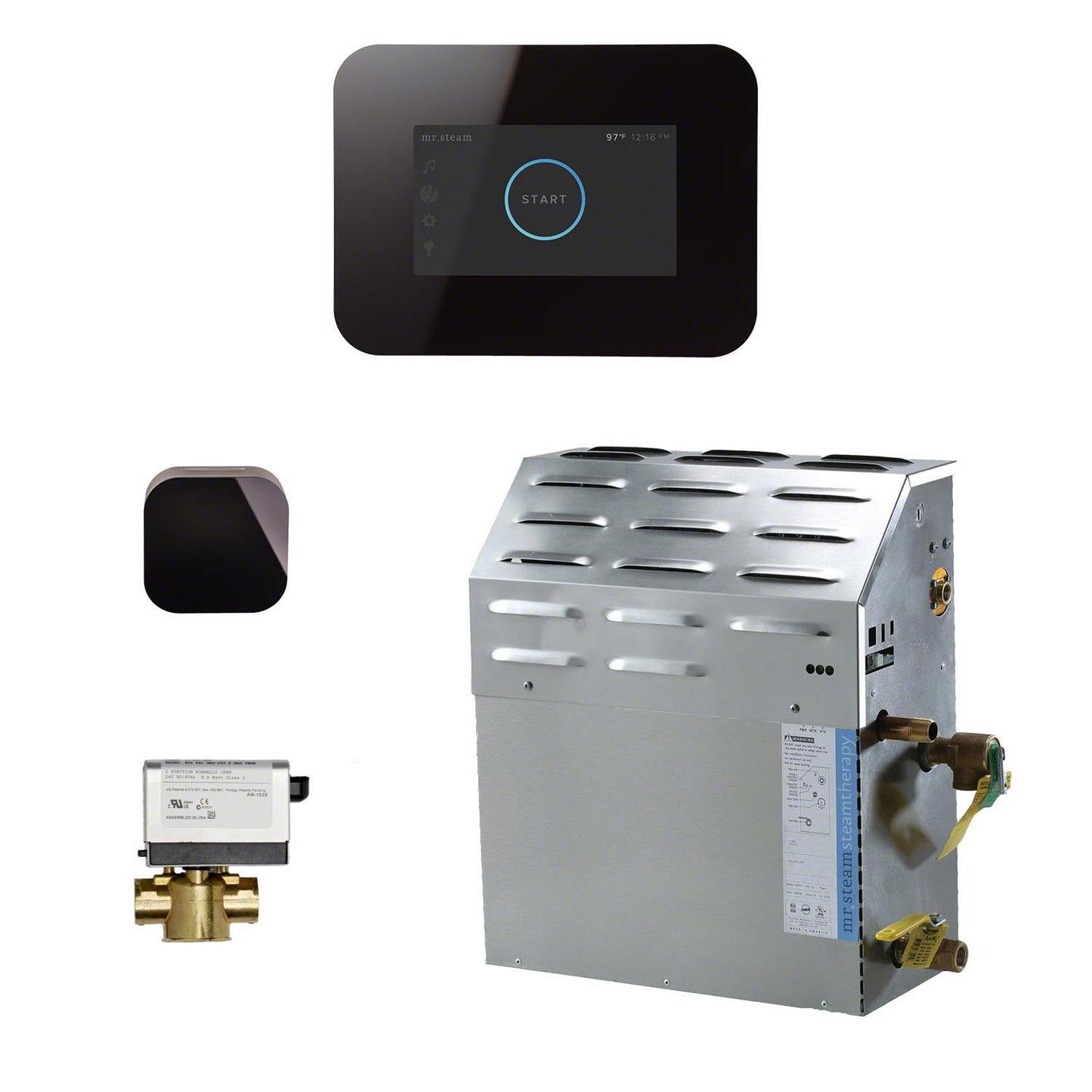 Mr. Steam 10kW Steam Bath Generator with iSteam3 AutoFlush Package in Black - S1C1AI3BK