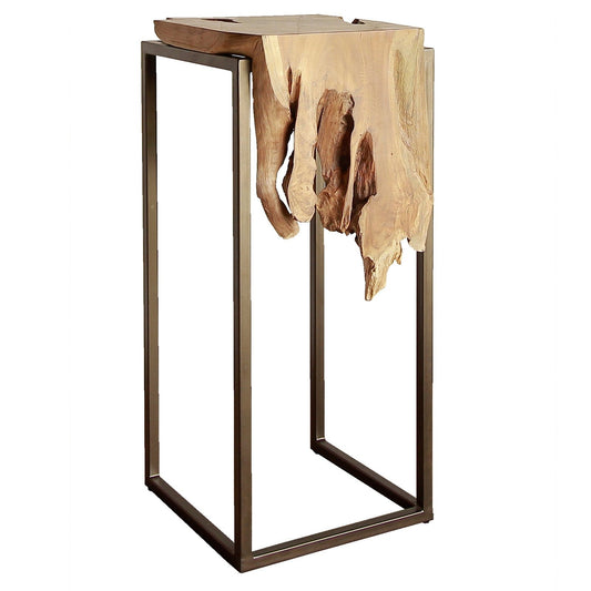 New Pacific Direct Jansen Reclaimed Teak Root High Side/ End Table, Natural  - 9600028