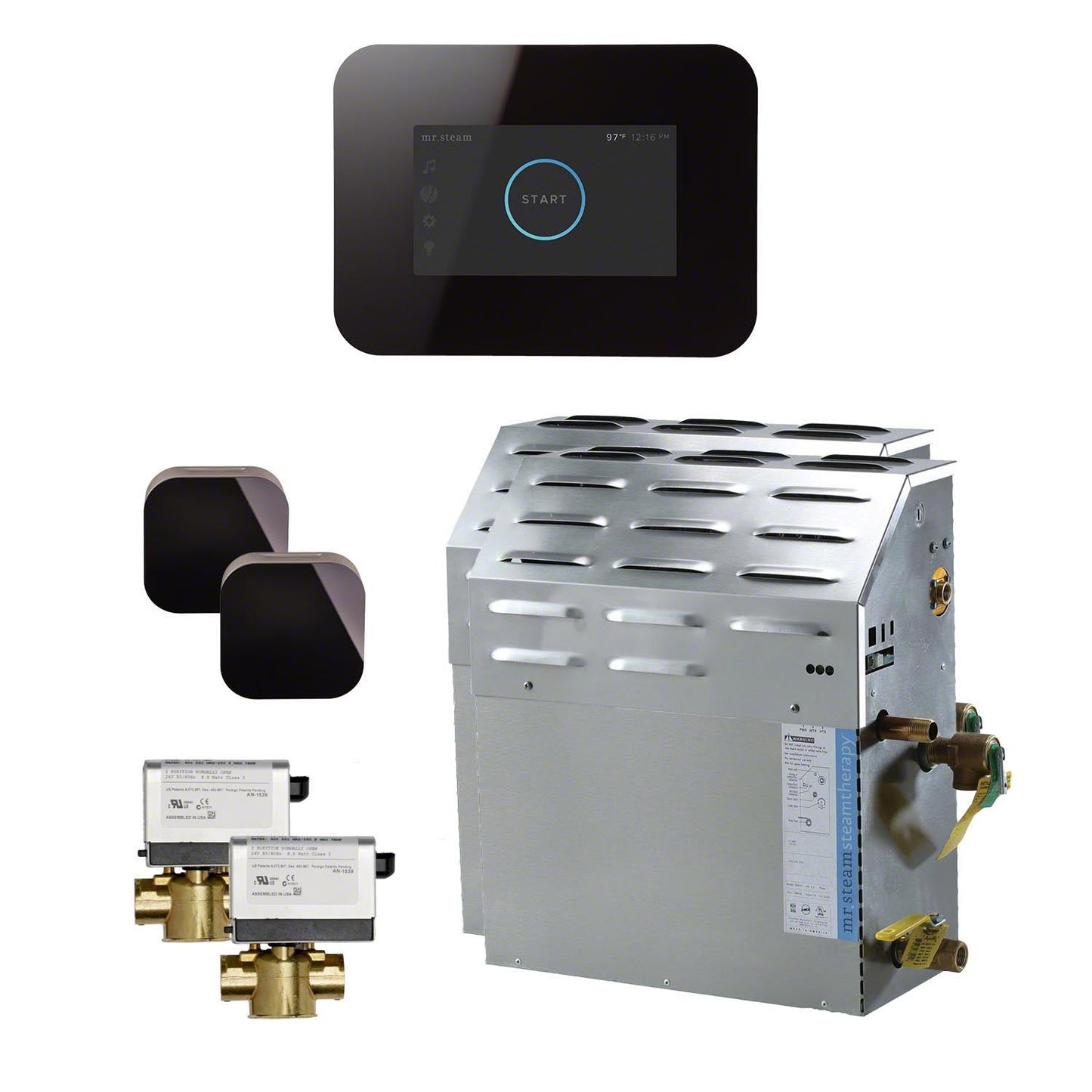 Mr. Steam 30kW Steam Bath Generator with iSteam3 AutoFlush 2 Package in Black - S6C1AI3BK