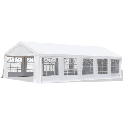 Outsunny 32' x 16' Heavy Duty Party/Wedding Tent with Removable Sidewalls, White - 100110-046W