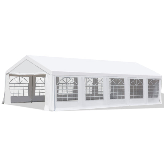 Outsunny 32' x 16' Heavy Duty Party/Wedding Tent with Removable Sidewalls, White - 100110-046W